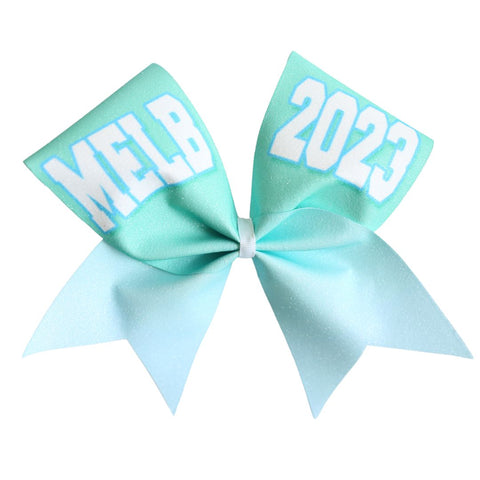 Bell Purple/Aqua Ombre Customised Glitter Cheer Bow