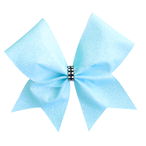 Blue Leopard Customised Glitter Cheer Bow