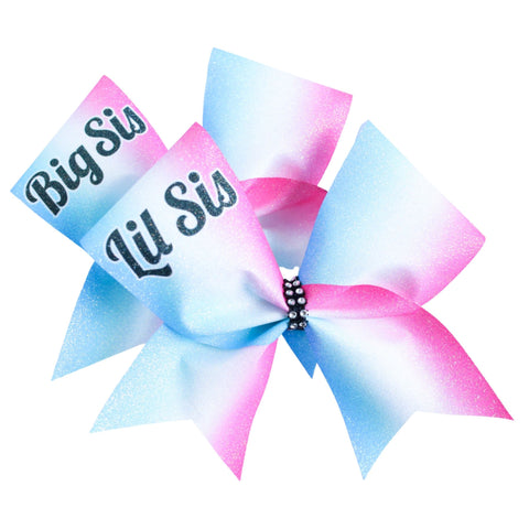 Pastel Pink Glitter Cheer Bow