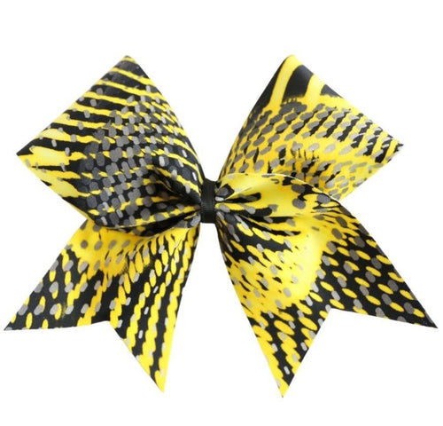 Yellow & Black with Silver Speckle Cheer Bow