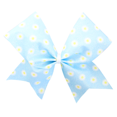 Daisies Blue Glitter Sublimated Cheer Bow