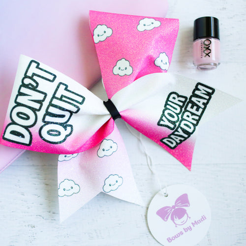 Don't Quit Your Daydream Glitter Cheer Bow