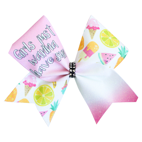 Don't Wish For It Work For It Glitter Cheer Bow
