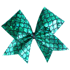 Green Mermaid Cheer Bow