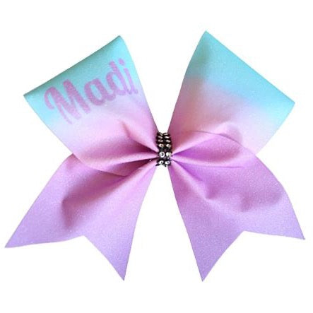 Mia Customised Glitter Sublimated Ombre Cheer Bow
