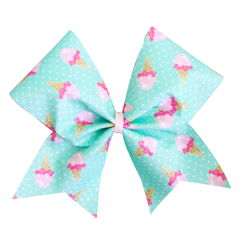 Mint Ice Creams Glitter Cheer Bow