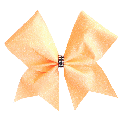 Coral 4inch Tailless Rhinestone Glitter Bow