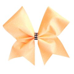 Neon Orange Glitter Cheer Bow