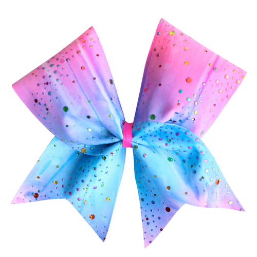Pink & Blue Tie Dye Cheer Bow