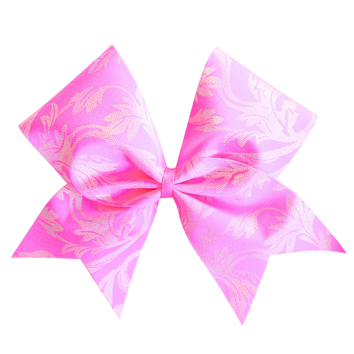 Pink Floral Cheer Bow