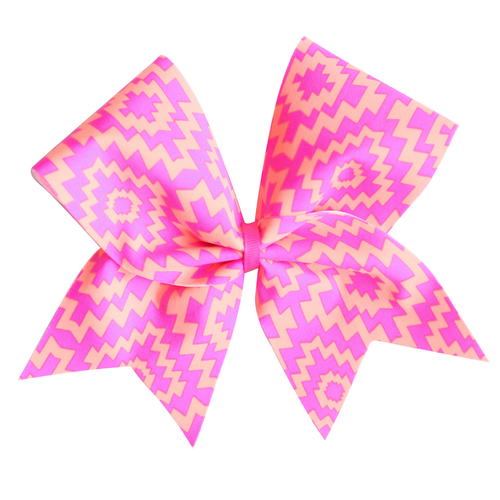 Pink & Peach Aztec Cheer Bow