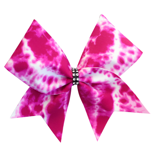 Pink & White Tie Dye Cheer Bow