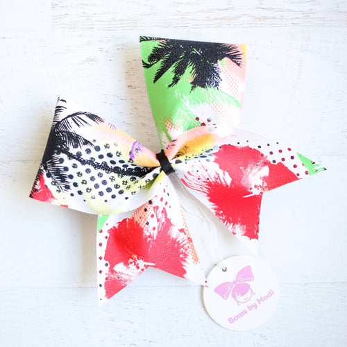 Summer Palm Cheer Bow