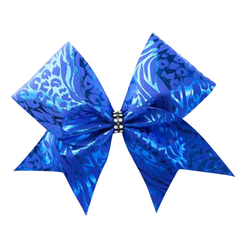 Blue Net Cheer Bow