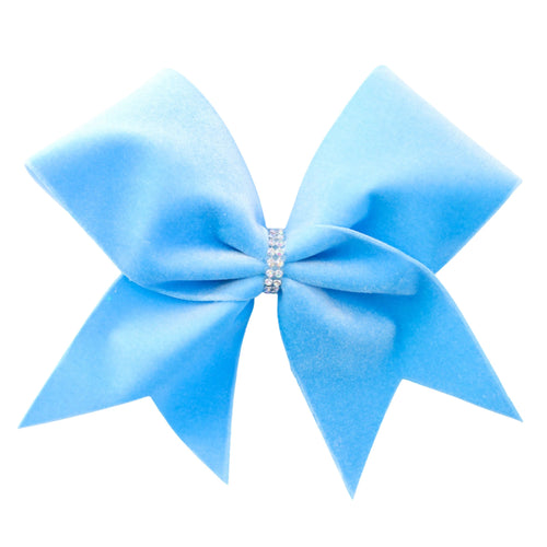 Pale Blue Velvet Cheer Bow