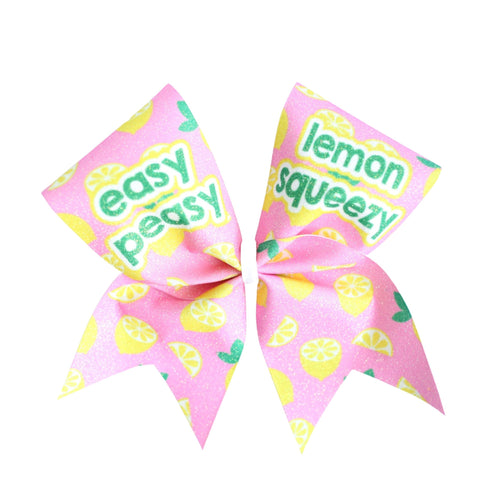 Easy Peasy Lemon Squeezy Glitter Cheer Bow