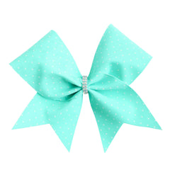 Mint Spotted Cheer Bow