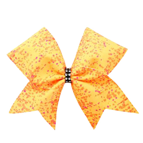 Orange Pink Speckle Cheer Bow