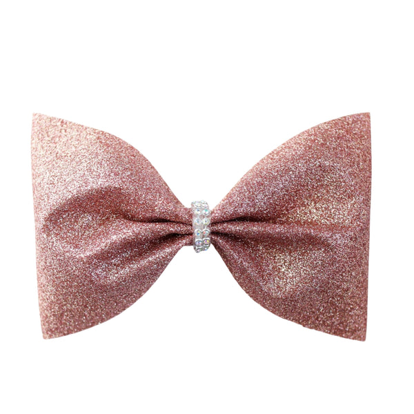 Rose Gold Glitter 4inch Tailless Bow – Bows by Madi