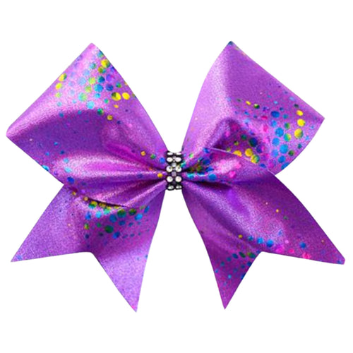 Violet Speckle Cheer Bow